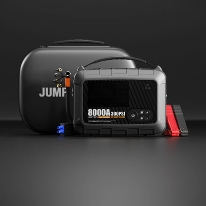 8000A, 28000mAh PRO MAX Heavy Duty Jump Starter with Air Compressor